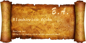 Blaskovics Alda névjegykártya